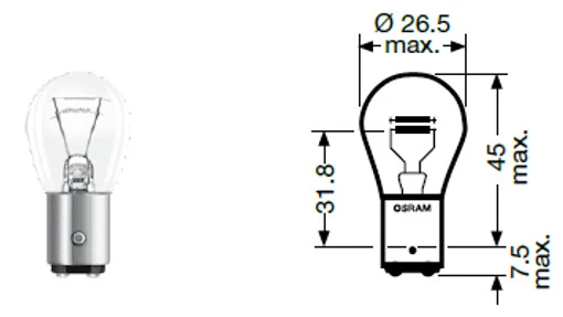 Bulb P21/5W, 12V, 21/5W — universal New Holland service part, fits 395 models — 14144690