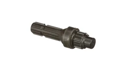 PTO shaft with 6-tooth splines, 182mm length. Transfers engine power to rear-mounted implements on New Holland tractors.