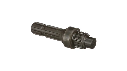 PTO shaft with 6-tooth splines, 182mm length. Transfers engine power to rear-mounted implements on New Holland tractors.