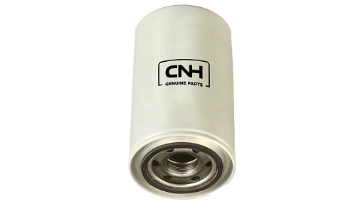 Hydraulic oil filter for New Holland equipment. Removes contaminants from pressurized fluid to protect pumps and valves.