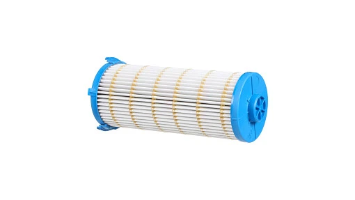 Hydraulic oil filter for New Holland equipment. Removes contaminants from pressurized fluid to protect pumps and valves.