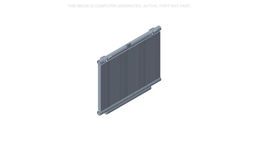 A/C condenser for New Holland tractor cab. Releases refrigerant heat for effective climate control cooling.