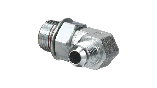 Elbow 90 Degree, 9/16'' - 18 Jic x 3/4'' - 16 Orb — universal New Holland service part, fits 309 models — 76347