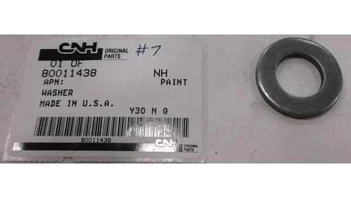 Washer 19.45mm ID x 34.9mm OD x 2.59mm Thk — fits 164 models across the New Holland lineup — 80011438