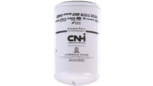 Hydraulic Oil Filter Spin-On, 80mm OD x 138mm L, 1 3/16IN - 16 UN — fits 22 New Holland models — 84343800