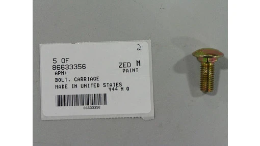 Carriage Bolt M10 x 1.5 x 25mm, Cl 8.8 — universal New Holland service part, fits 514 models — 86633356