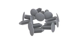 Stud Plastic, 7.8mm x 19.5mmL, NH Grey — fits 118 models across the New Holland lineup — 87648059