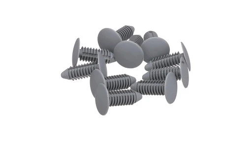 Stud Plastic, 7.8mm x 19.5mmL, NH Grey — fits 118 models across the New Holland lineup — 87648059