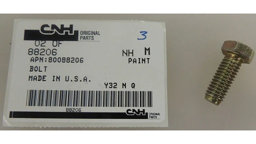 Bolt Hex, 3/8'' - 16 x 1'', Gr 5 — universal CNH service part, fits 1576 models — 88206