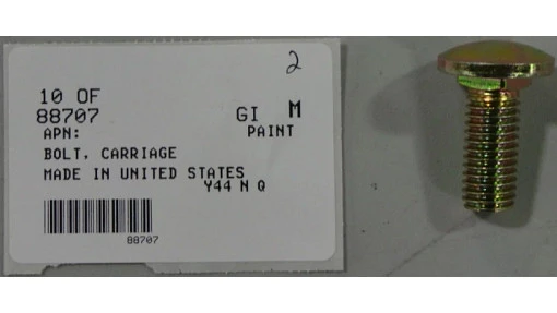 Carriage Bolt Sht Sq Nk, 1/2'' - 13 x 1-1/4'', Gr 5, Full Thd — universal CNH service part, fits 415 models — 88707