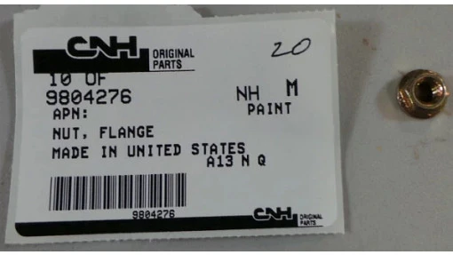 Flange Nut Hex, M6 x 1, Cl 8 — universal New Holland service part, fits 723 models — 9804276