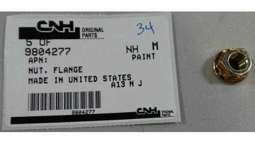 Flange Nut Hex, M8 x 1.25, Cl 8 — universal New Holland service part, fits 777 models — 9804277