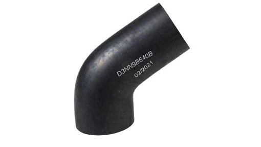Hose 52.30 mm ID, 57.90 mm ID x 96.50 mm, SAE 10R4 Or SAE J200f — fits 86 models across the Ford lineup — D3NN9B640B
