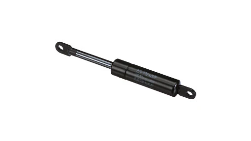 Gas strut for New Holland equipment. Provides controlled opening and hold-open force for cab panels and covers.