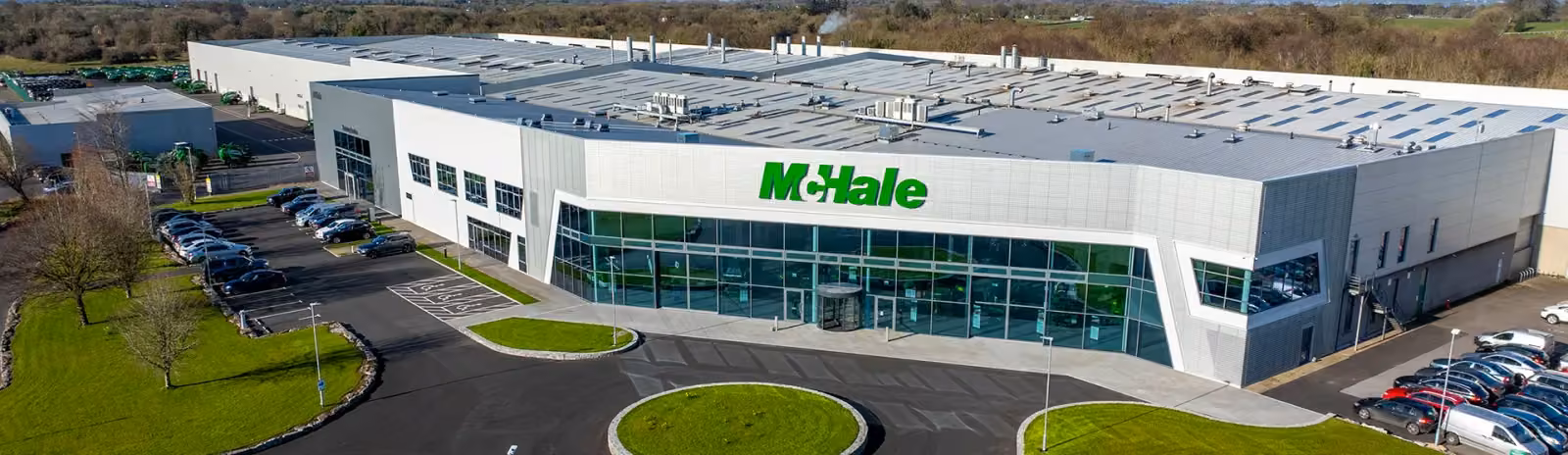 Aerial view of McHale's factory headquarters in Ballinrobe, Ireland