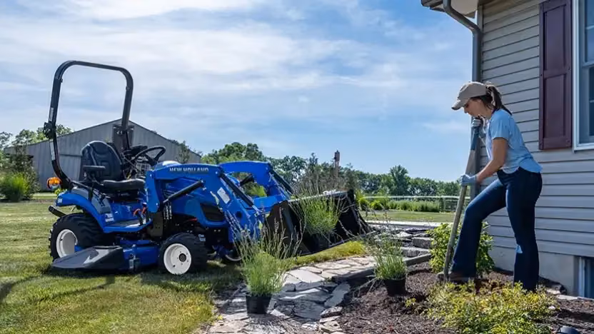 New Holland compact tractor at work