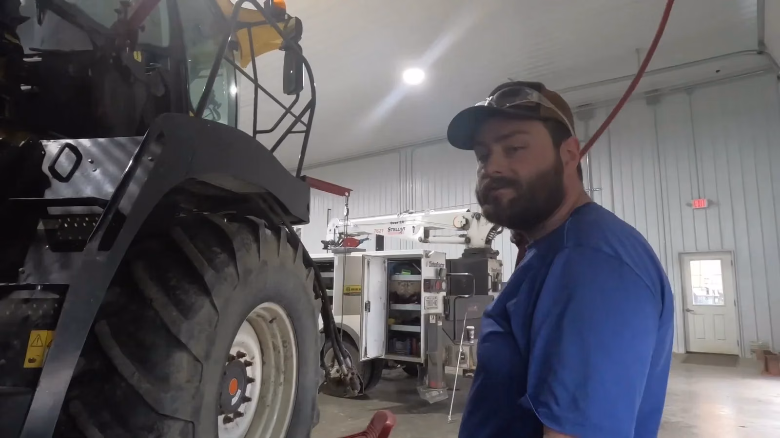 A technician in the service bay