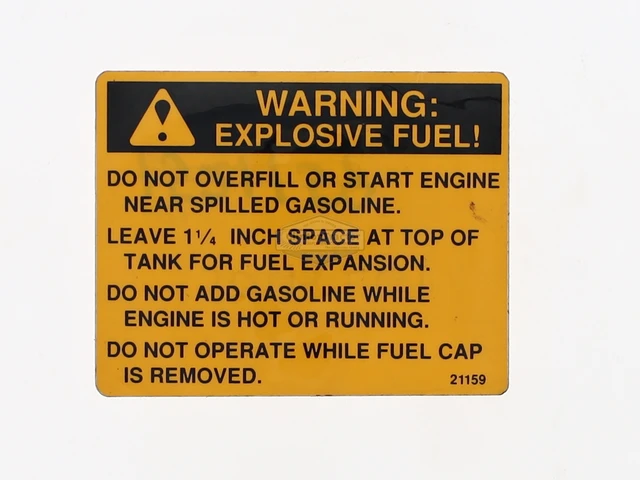 Decal, Explosive Fuel