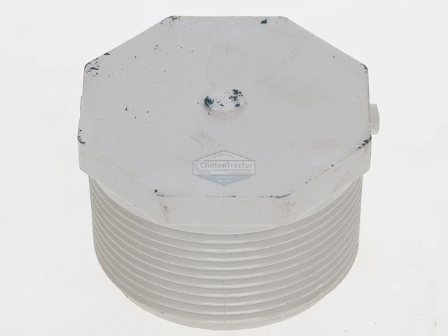 Plug, 2-1/2 NPT M, White PVC