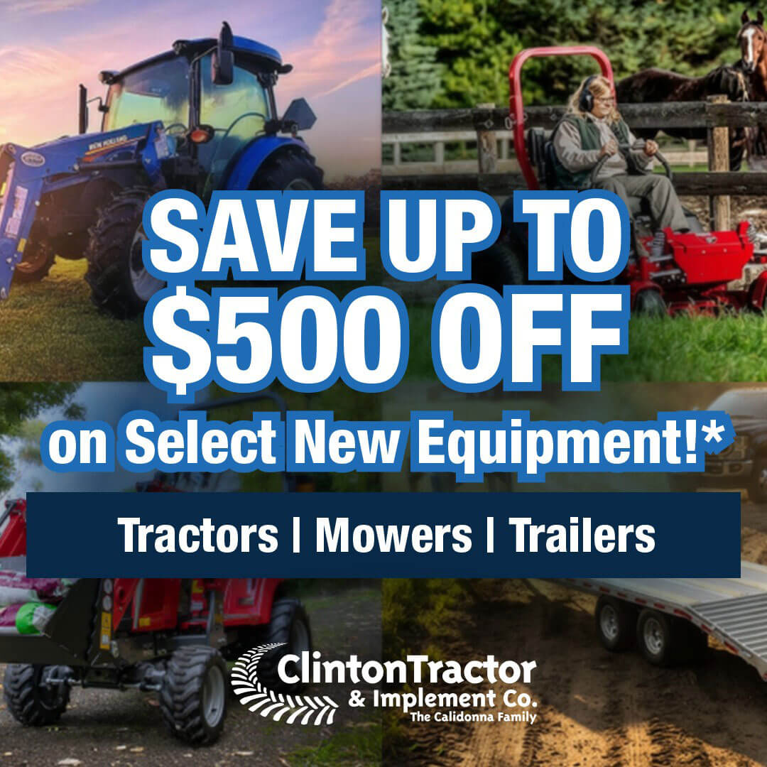 Save Up To $500 Off on Select New Equipment!